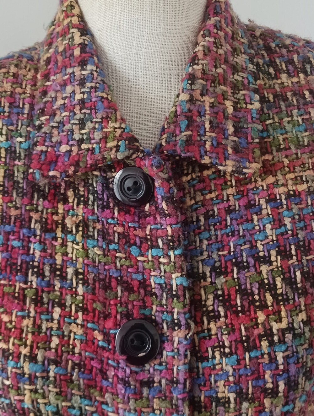 Vintage Coldwater Creek Multi-Colored Women's Tweed Blazer Size 6 - Picture 2 of 12